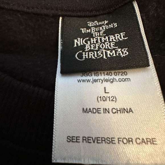 Jack Skellington Nightmare Before Christmas Long Sleeve Top Girls L 10/12 - Picture 4 of 4